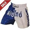 FIGHTERS - Pantaloncini Muay Thai / Bianco-Blu