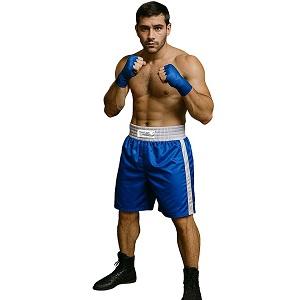 FIGHT-FIT - Pantaloncini da Boxe / Blu-Bianco / Medium