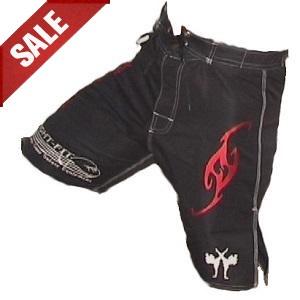 FIGHT-FIT - Panatalones Cortos de MMA / Brazilian / Negro / Medium