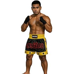FIGHTERS - Pantaloncini Muay Thai / Nero-Giallo / XL