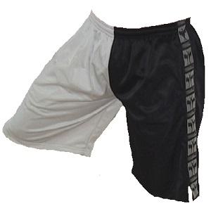 FIGHT-FIT - Pantaloncini da fitness / Nero-Bianco / Medium