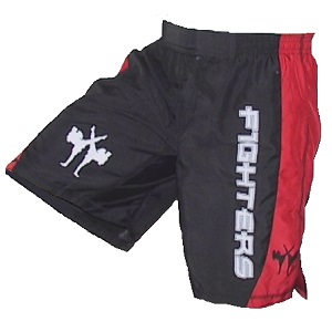 FIGHTERS - Pantaloncini da MMA / Cage / Nero-Rosso / Small