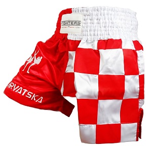 FIGHTERS - Shorts de Muay Thai / Croatie-Hrvatska / Zastava / Medium