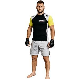 FIGHTERS - Rash Guard / Nero-Giallo / XS (12 - 16 anni, - 155 cm)