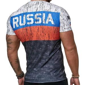 FIGHTERS - T-Shirt / Rusia / Blanco-Rojo-Azul-Negro / XL