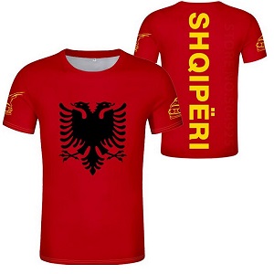FIGHTERS - T-Shirt / Albania-Shqipëri / Rosso-Giallo / Small