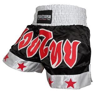 FIGHTERS - Muay Thai Shorts / Black-White / Large