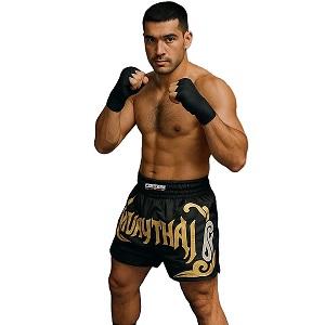 FIGHTERS - Pantaloncini Muay Thai / Nero-Oro / Medium