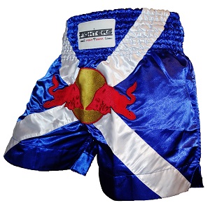 FIGHTERS - Pantaloncini Muay Thai / Bulls / Blu-Bianco / XL