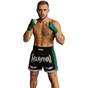 FIGHTERS - Pantaloncini Muay Thai / Elite Muay Thai / Nero-Verde / Small