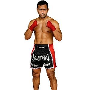 FIGHTERS - Pantaloncini Muay Thai / Elite Muay Thai / Nero-Rosso / Small