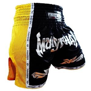 FIGHTERS - Pantaloncini Muay Thai / Elite Muay Thai / Nero-Giallo / Small