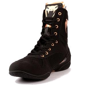 Venum - Zapatillas de Boxeo / Elite / Negro-Bronce / EU 45