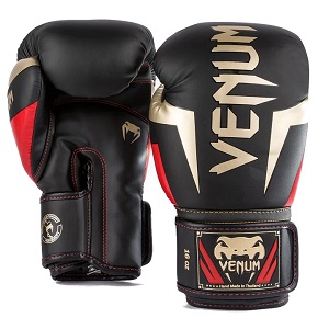 Venum - Gants de Boxe / Elite / Noir-Or-Rouge / 12 oz