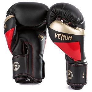 Venum - Gants de Boxe / Elite / Noir-Or-Rouge / 12 oz