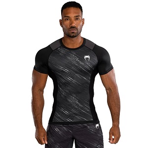 Venum - Rashguard / Tectonic Rapid / Short Sleeve / Nero-Grigio / Medium