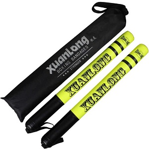 XUALONG - Fighting Combat Stiking Sticks / Negro-Amarillo / Par