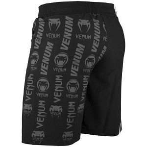 Venum - Short de Fitness / Logos / Negro-Blanco / Medium