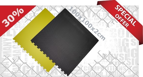 Steckmatten / 100 x 100 x 2.0 cm / Schwarz-Gelb